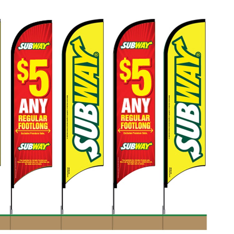 Custom Printing 8FT 10FT 12FT 15FT Beach Feather Flag Banner Outdoor Waterproof Polyester Swooper Flag for Event