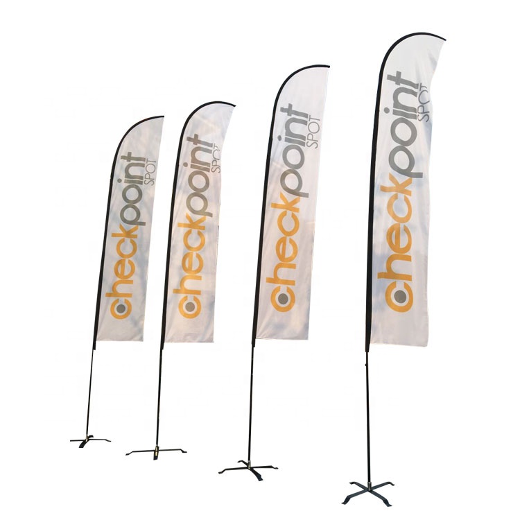 Custom Digital Printing Flying Feather Flags Now Open Display Stand